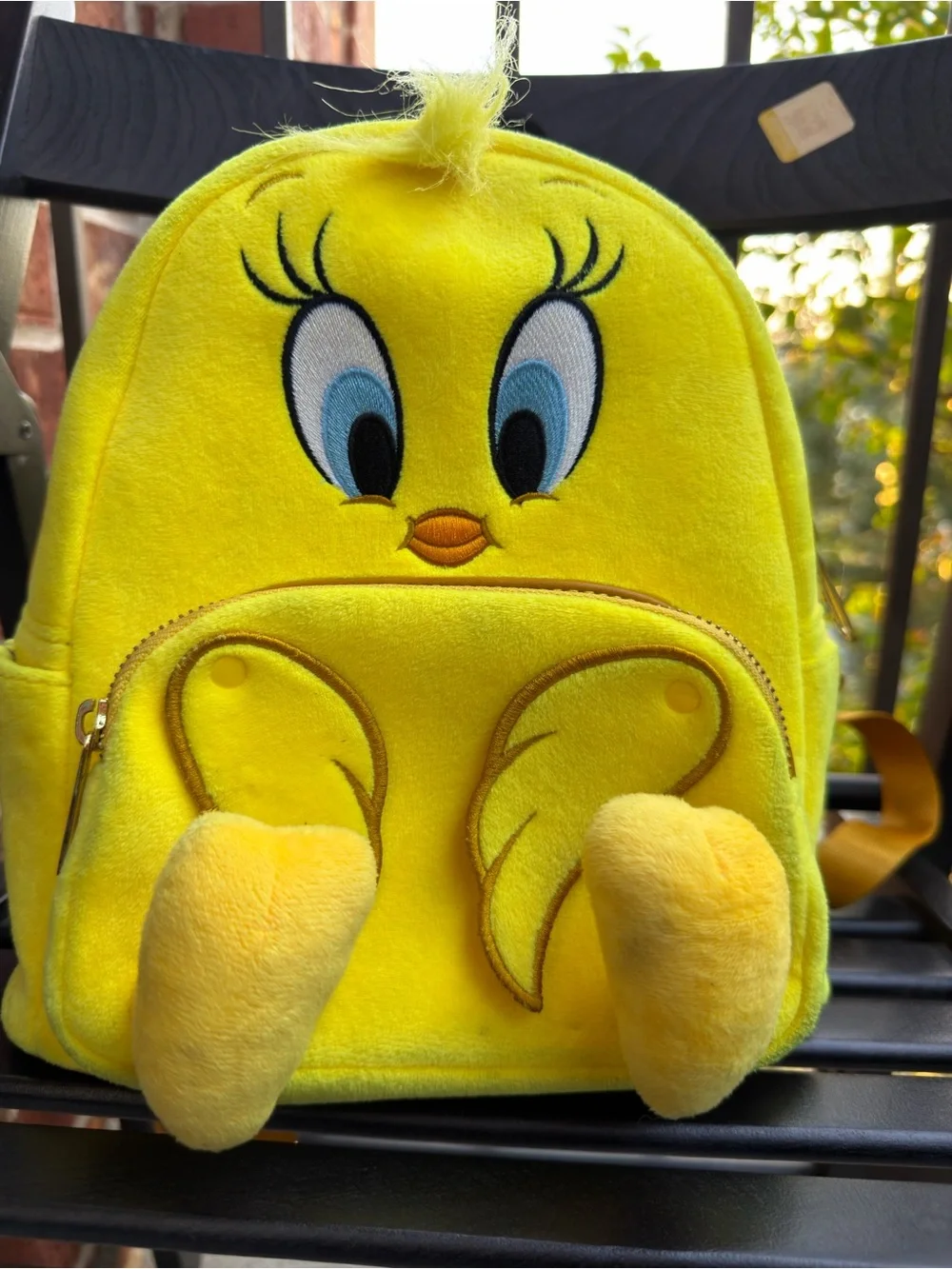 Yellow Tweety Character Plush Kids Backpack